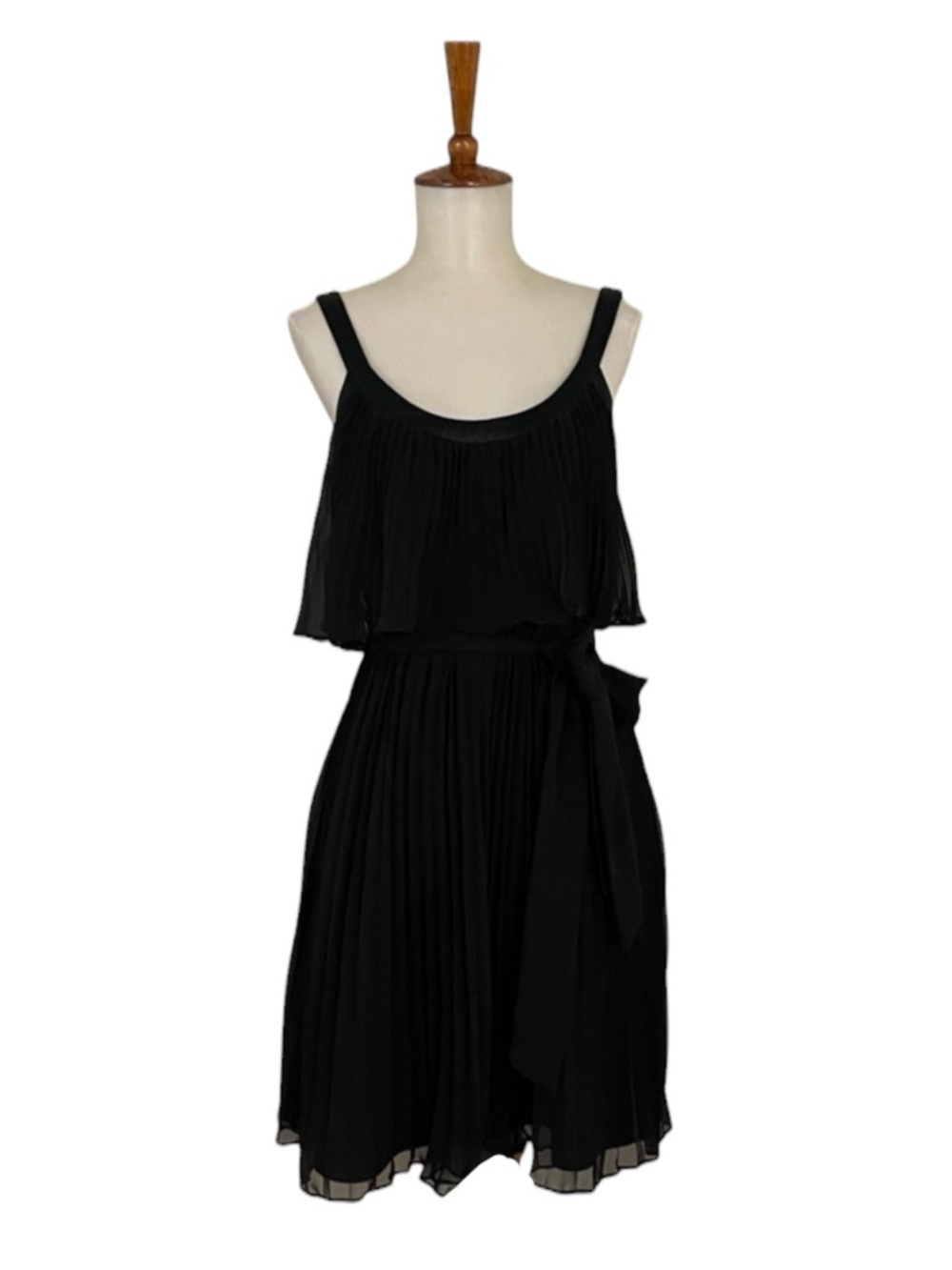 White House Black Market Sleeveless Dress Women’s‎ 4 NWT Scoop Neck Pleated Chic
